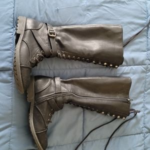 Black knee high boots